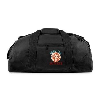 Bubble Tea Junkie, Bubble Tea Lover - Recycled Duffel Bag - black - Front