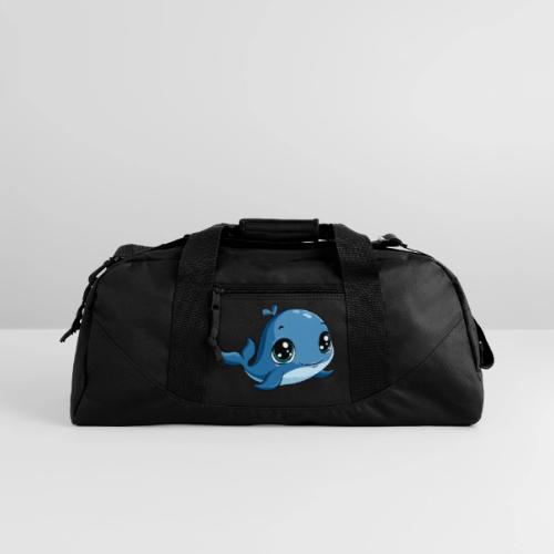 Smiling Blue Baby Whale - Recycled Duffel Bag