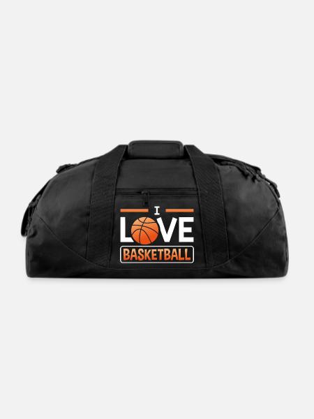 I love Basketball nature funny - Recycled Duffel Bag - black