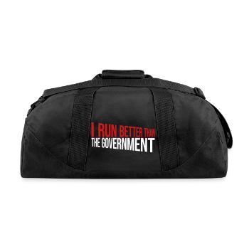 run better than government - Recycled Duffel Bag - black - Back