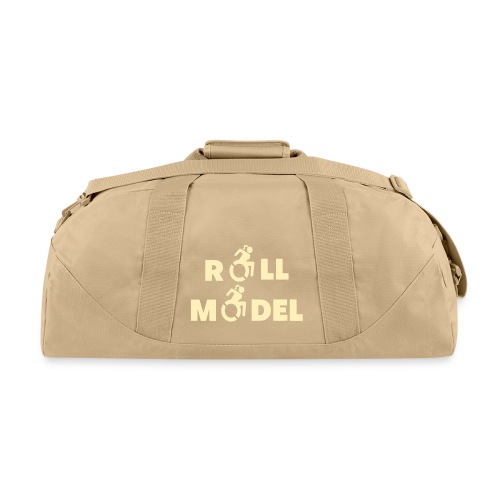 As a lady in a wheelchair i am a roll model - Recycled Duffel Bag