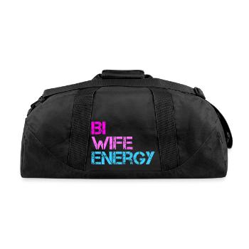 Bi Wife Energy LGBTQ - Recycled Duffel Bag - black - Back