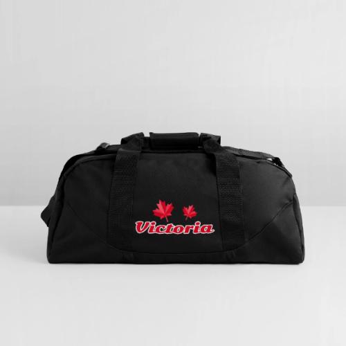 Victoria with two red maple leaves - Recycled Duffel Bag