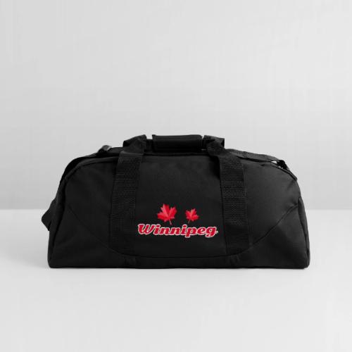 Winnipeg with two red maple leaves - Recycled Duffel Bag