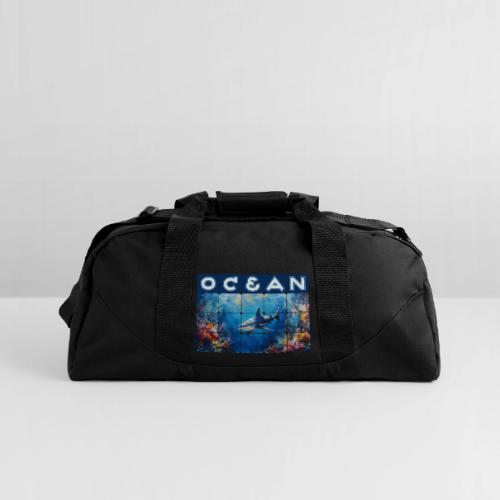 Ocean: Synthwave Shark - Recycled Duffel Bag