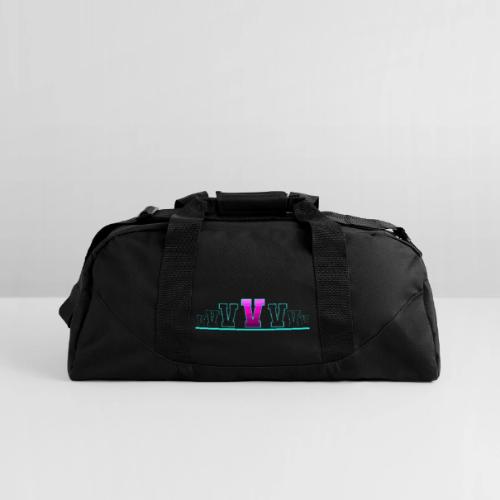 Letter V – Capital Varsity Alphabet Monogram - Recycled Duffel Bag