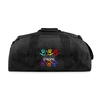 Autism Awareness Strong Cricut Shirt - Recycled Duffel Bag - black - Back