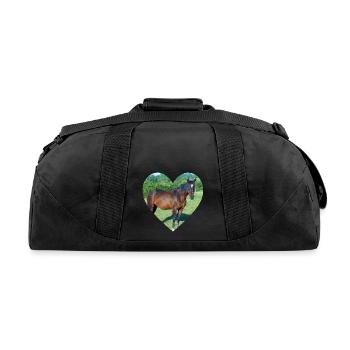Horse Heart Design - Recycled Duffel Bag - black - Back