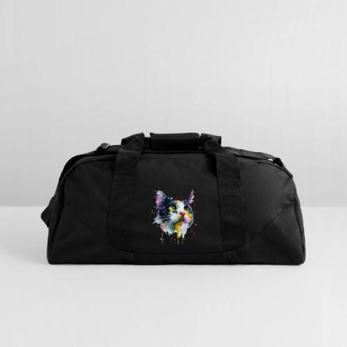 Cat: Painted Purr Expression - Recycled Duffel Bag