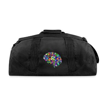 a brain - Recycled Duffel Bag - black - Back