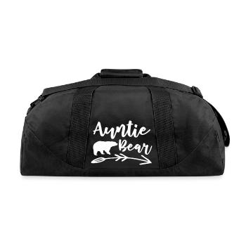Aneisha for Aunt Auntie Bear Camping Lovers Camper - Recycled Duffel Bag - black - Back
