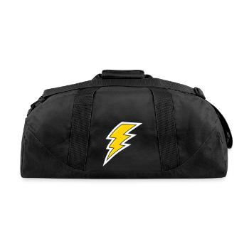 Yellow Lightning, lightning bolt - Recycled Duffel Bag - black - Back