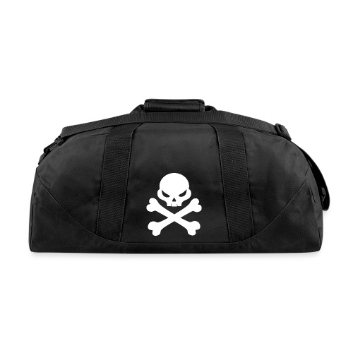 White Skull And Crossbones - Recycled Duffel Bag