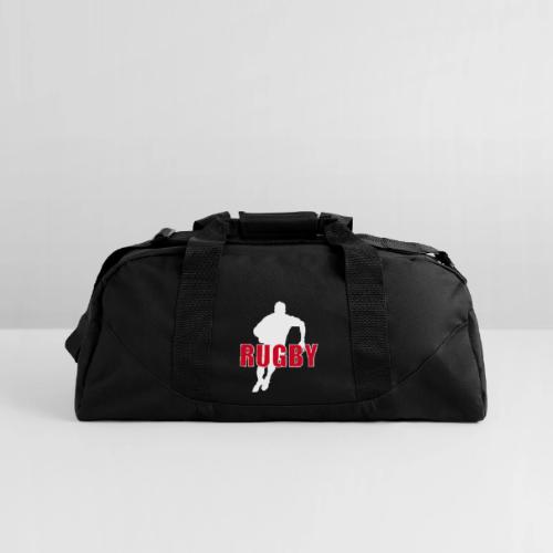 Bold Rugby Action Silhouette - Recycled Duffel Bag