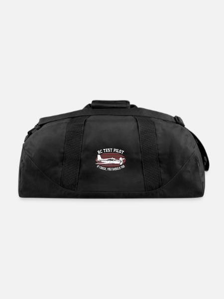RC Plane Pilot Remote Control Aircraft Airplane - Recycled Duffel Bag - black