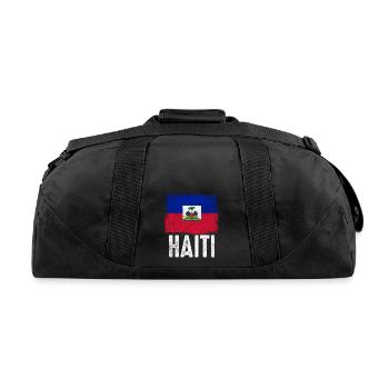 Haitian Holidays Haiti Flag - Recycled Duffel Bag - black - Back