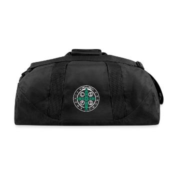 Religious Catholic St. Benedict Medal - Recycled Duffel Bag - black - Back