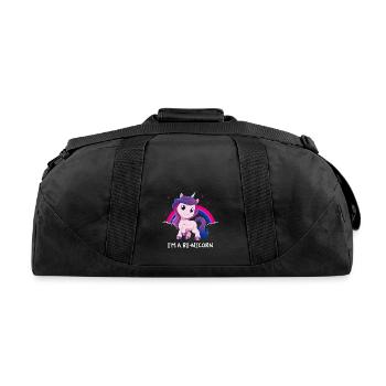 I'm A Bi-Nicorn Bisexual Unicorn Bi Pride Flag LGB - Recycled Duffel Bag - black - Back