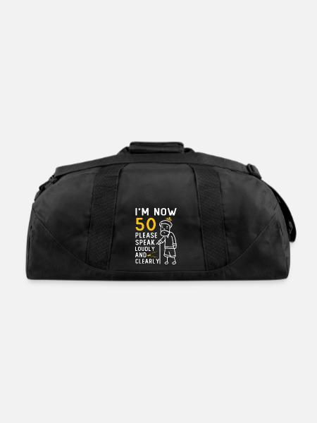 Mens 50th Birthday 50 Years Old B-Day - Recycled Duffel Bag - black