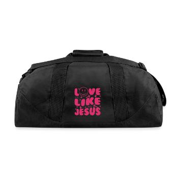 Women Love Jesus Religious Girl - Recycled Duffel Bag - black - Back