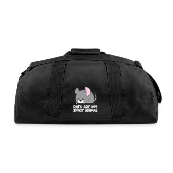 Rats Are My Spirit Animal Cute Rat - Recycled Duffel Bag - black - Back