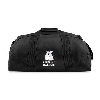 Rat Lover I Just Really Like Rats, Okay Cute Rats - Recycled Duffel Bag - black - Back