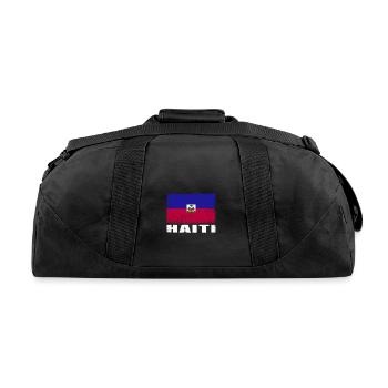 Haiti Flag Grunge Country Flag Haiti - Recycled Duffel Bag - black - Back