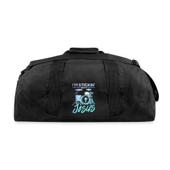 Religious Drummer Christian Musician Drum - Recycled Duffel Bag - black - Back