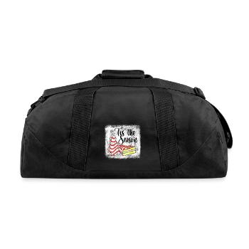 Little Tis The Season Christmas Tree Cakes Debbie - Recycled Duffel Bag - black - Back