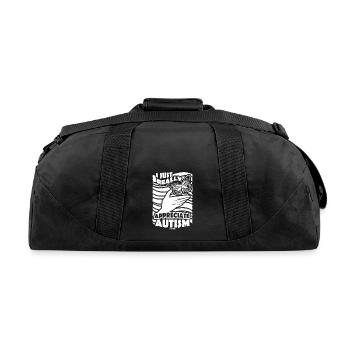 Autist autism awareness butterfly love - Recycled Duffel Bag - black - Back
