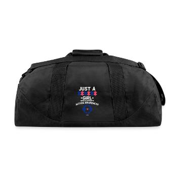 Autism Asperger's Syndrome girl - Recycled Duffel Bag - black - Back