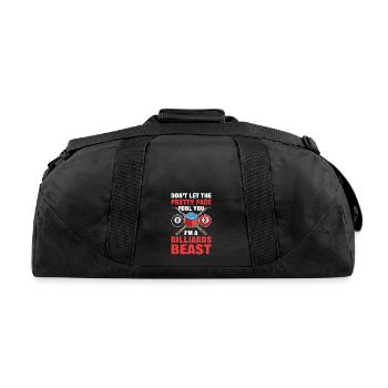 Don't Let Pretty Face Fool You Cue Pool Billiards - Recycled Duffel Bag - black - Back