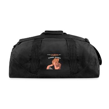 Even Cowboys Get Tummy Aches - Recycled Duffel Bag - black - Back