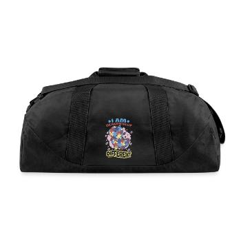 I am wonderfully different dino puzzle - Recycled Duffel Bag - black - Back