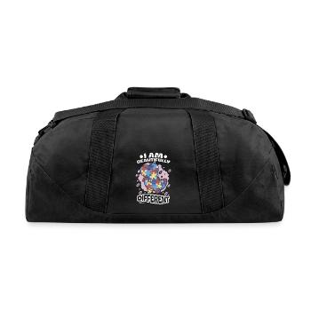 Children's Autist dino puzzle gift - Recycled Duffel Bag - black - Back