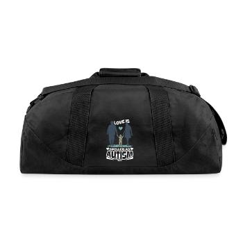 Autist dear family Asperger - Recycled Duffel Bag - black - Back