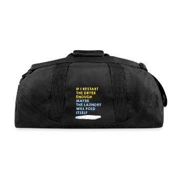 Funny Let the Dryer fold the Laundry - Recycled Duffel Bag - black - Back