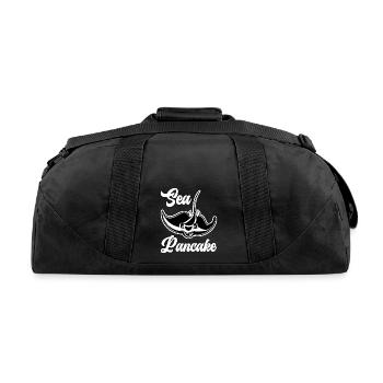 Funny Stingray Manta Ray Sea Pancake - Recycled Duffel Bag - black - Back