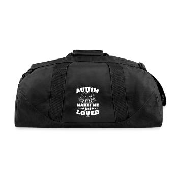 Autist autism awareness happy love - Recycled Duffel Bag - black - Back