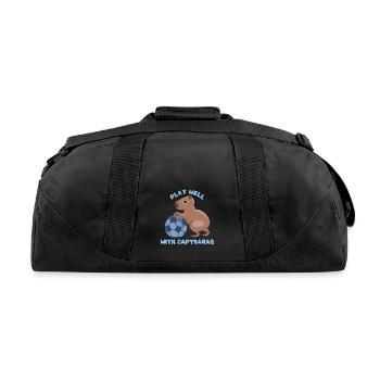 Capybara Whisperer Wildlife Animal Cavy Rodent - Recycled Duffel Bag - black - Back