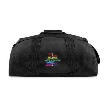 Inclusion Compassion People with Disabilities - Recycled Duffel Bag - black - Back