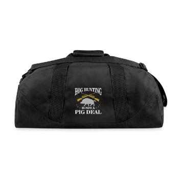 Hog Hunting, boar hunter - Recycled Duffel Bag - black - Back