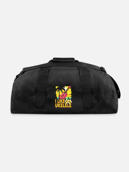 Hawaiian Ukulele Uke I Like Ukulele - Recycled Duffel Bag - black