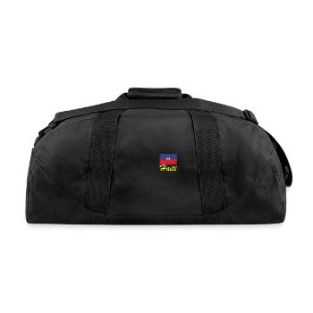 Haiti Trip Haitian Vacation Haiti Flag Haitian - Recycled Duffel Bag - black - Back