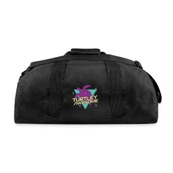 Sea Turtle Tortoise Pun Turtley - Recycled Duffel Bag - black - Back