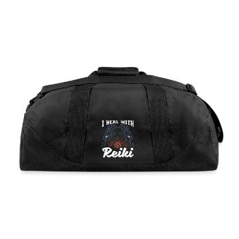 Reiki I Heal With Reiki Meditation Energy Healing - Recycled Duffel Bag - black - Back