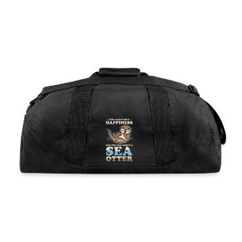 Sea Otter Lover Pun Funny - Recycled Duffel Bag - black - Back