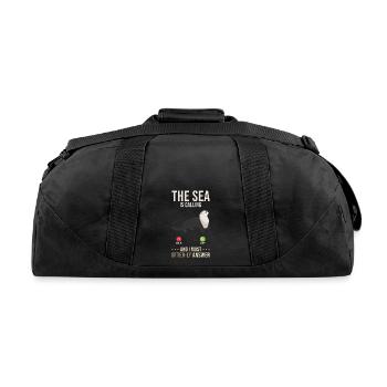 Sea Otter Lover Pun Funny - Recycled Duffel Bag - black - Back