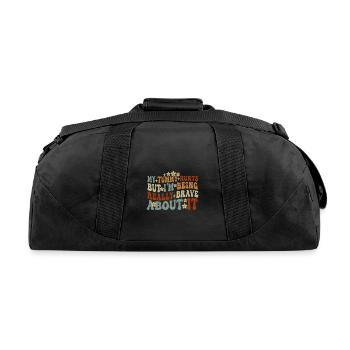 My Tummy Hurts But I'm Being Really - Recycled Duffel Bag - black - Back