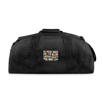 My Tummy Hurts But I'm Being Really - Recycled Duffel Bag - black - Back